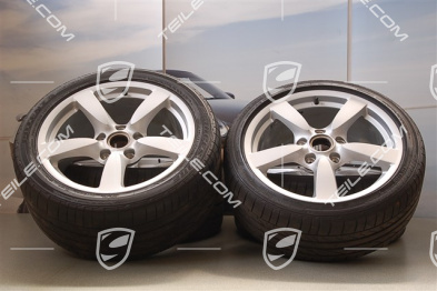 18-inch Cayman S summer wheel set, wheels 8J x 18 ET57 + 9J x 18 ET43 + tyres 235/40 ZR18 + 265/40 ZR18