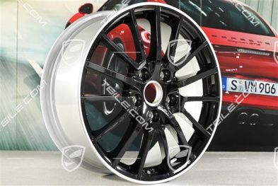 19" Sport Design Felgensatz, schwarz, Felgen 8J x 19 ET57 + 9,5J x 19 ET46, Felgenstern in Schwarz / Rand in Silber
