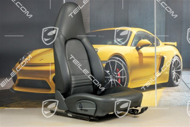 Seat, manual adjustable, heating, leather, Black, damaged, R