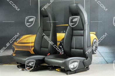 Seats, el. adjustment, leatherette, black, set (L+R)