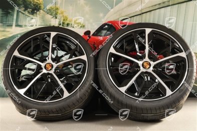 21" Cross Turismo Design Sommerräder Satz, Felgen 9,5J x 21 ET60 + 11,5J x 21 ET66 + Goodyear Sommerreifen 265/35 R21 + 305/30 R21, schwarz hochglanz