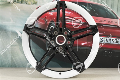 21" Mission E design wheel rim, 9.5J x 21 ET60, high-gloss black/Carrara white metallic