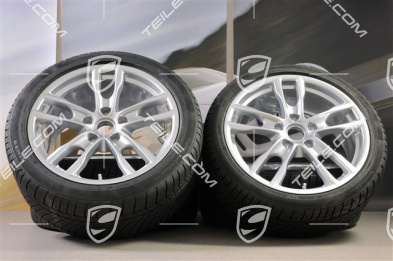 19" winter wheel set Boxster S, 8J x 19 ET57 + 9,5J x 19 ET45, Continental WinterContact winter tires 235/40 R19 + 265/40 R19, DOT 2012, without TPMS