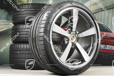 20+21-inch summer wheel set Carrera Exclusive Design, rims 8,5J x 20 ET53 + 11,5J x 21 ET67 + Pirelli summer tyres 245/35 R20 + 305/30 R21, with TPM