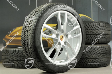 19" Winterräder Satz Boxster S, Felgen 8J x 19 ET57 + 9,5J x 19 ET45 + NEUE Michelin Pilot Alpin 4 Winterreifen 235/40 R19 + 265/40 R19, mit RDK-Sensoren