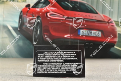 Klebeschild / Aufkleber Airbag-Austausch