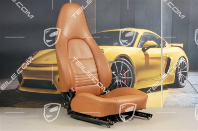 Seat, el. adjustable, leather, Brown/Natural, damage, L