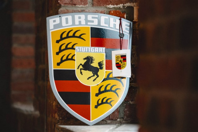 Porsche Classic enamel plate - Porsche Crest, 45 x 38 cm
