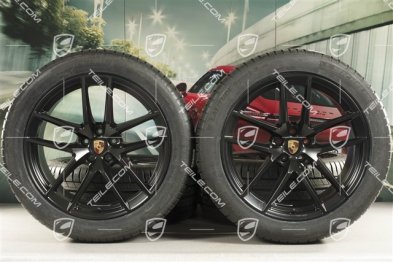20-inch "Macan S" summer wheels set, rims 9J x 20 ET26 + 10J x 20 ET19 + NEW Michelin summer tyres 265/45 R20 + 295/40 R20, Black satin mat, with TPMS