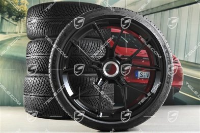 20/21-inch GT3 / GT3RS winter wheel set, central lock wheel rims 9J x 20 ET43 + 11,5J x 21 ET46 + NEW Michelin Pilot Alpin 5 winter tyres 245/35 R20 + 305/30 R21, black high gloss