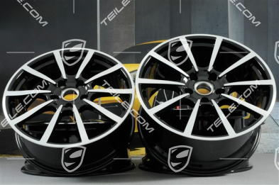 20" Felgensatz Carrera Classic, 8J x 20 ET57 + 10J x 20 ET45, in Schwarz Hochglanz