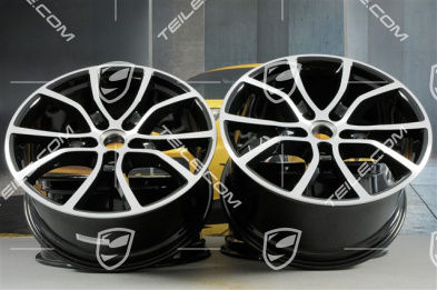 21-inch wheel rim set Cayenne Exclusive Design, 11J x 21 ET58 + 9,5J x 21 ET46, black high gloss