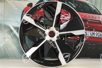 21" Felga Taycan Exclusive Design, 11,5J x 21 ET66, tylna, czarny wysoki połysk, L