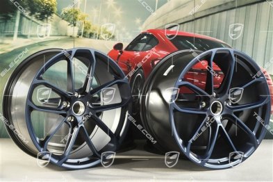 22-inch GT wheel rim set, rims 10,5J x 22 ET49 + 11,5J x 22 ET52, ocean blue pearl effect