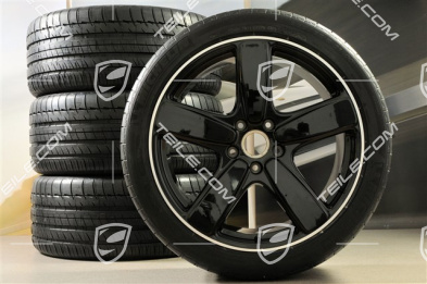 21" Sport Classic komplet kół letnich, felgi 10J x 21 ET50 + opony letnie 295/35 R21, czarne (wysoki połysk), z czujnikami ciśnienia