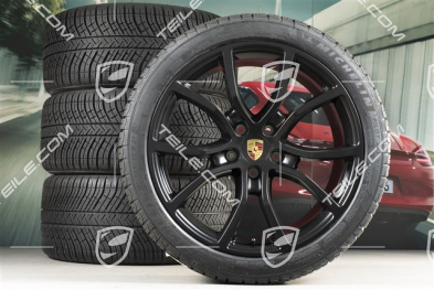 21-inch Cayenne Exclusive Design winter wheel set, rims 9,5J x 21 ET46 + 11,0J x 21 ET58 + NEW Michelin Pilot Alpin 5 winter tyres 275/40 R21 + 305/35 R21, with TPMS, black satin-mat