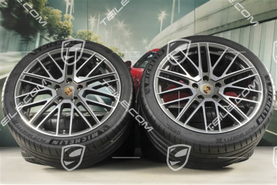 21" koła letnie Turbo V, komplet, felgi 9,5J x 21 ET71 + 11,5J x 21 ET69 + NOWE opony letnie Michelin 275/35 R21 + 315/30 R21, mit RDK-Sensoren