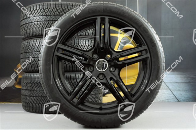 20" Winterräder Satz "Panamera Turbo", Felgen 9,5 J x 20 ET71 + 10,5 J x 20 ET71 + Michelin Pilot Alpin 4 Winterreifen 275/40 R20 + 315/35 R20, schwarz hochglanz