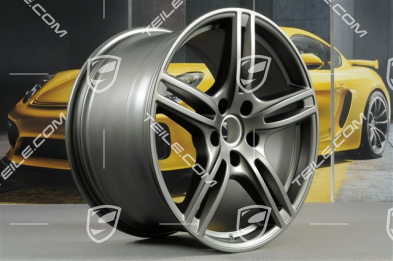 20" Komplet felg Panamera Turbo, 9,5J x 20 ET71 + 11,5J x 20 ET68, Platinum satynowy mat
