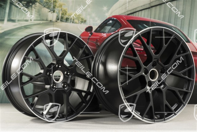 20+21" Komplet felg RS Spyder, felgi: przednie 8,5J x 20 ET53 + tylne 11,5J x 21 ET67, czarny satynowy półmat