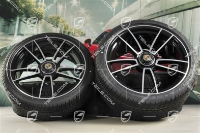 20"+21" koła zimowe Turbo S, komplet, felgi montowane centralnie 8,5J x 20 ET40 + 11J x 21 ET66 + NOWE opony zimowe Goodyear 245/35 R20 + 305/30 R21