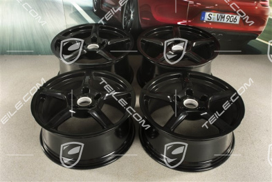 18-inch wheel rim set "Boxster", 8J x 18 ET57 + 9J x 18 ET47, black high gloss