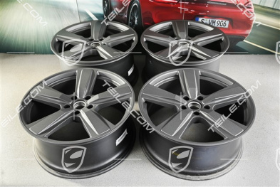 22" Komplet felg Cayenne Exclusive Design Sport, 10J x 22 ET48 +11,5J x 22 ET61, vesuvgrau