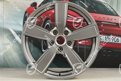 20" Komplet felg Cayenne Sport Classic Komfort, 9J x 20 ET50 + 10,5J x 20 ET64, Platinum półmat satyna