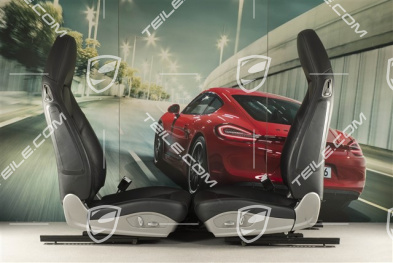 Seats, el. adjustable, heating, leather, black, set, L+R