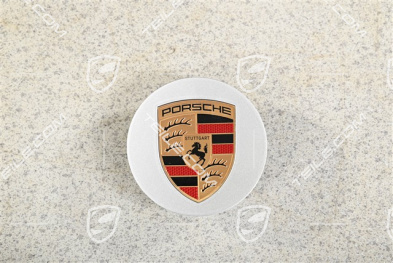 Hub cap, concave, monochrome crest, Brilliant Silver