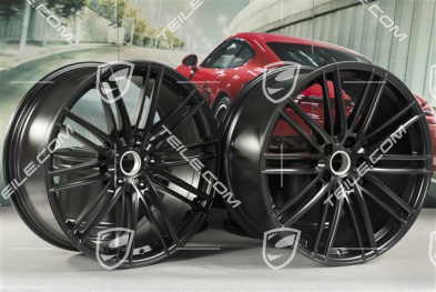 22" komplet felg Turbo IV, 11,5J x 22 ET52 + 10J x 22 ET48, czarny satynowy półmat, do Cayenne Coupé