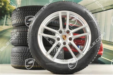 20" koła zimowe Cayenne Sport, komplet, felgi 9J x 20 ET50 + 10,5J x 20 ET55 + NOWE opony zimowe Hankook 255/55 R20 + 295/45 R20, z czujnikami ciśnienia