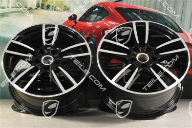 20" komplet felg Cayenne Sport, 10,5J x 20 ET64 + 9J x 20 ET50, czarne