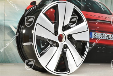 19" Felga Taycan S, 8J x 19 ET50, czarny wysoki połysk + frezowana powierzchnia