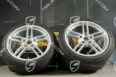 19" Carrera Winterräder Satz, 8,5J x 19 ET54 + 11J x 19 ET69 + NEUE Continenetal Winterreifen 235/40 R19 + 285/35 R19, mit RDK-Sensoren