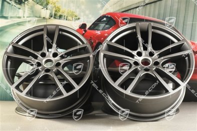 21-inch wheel rim set Cayenne Turbo, 11J x 21 ET49 + 9,5J x 21 ET46, Platinum satin-matt
