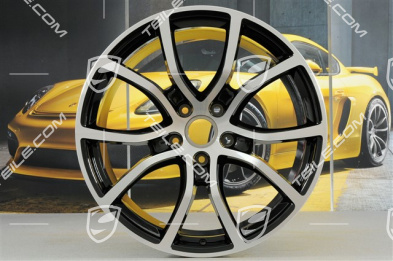 21" Komplet felg Cayenne Exclusive Design, 11J x 21 ET58 + 9,5J x 21 ET46, czarny wysoki połysk