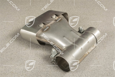 Tail pipe, oval, brushed steinless steel