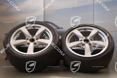 18-inch Cayman S summer wheel set, wheels 8J x 18 ET57 + 9J x 18 ET43 + tyres 235/40 ZR18 + 265/40 ZR18