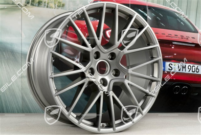 21-inch wheel rim set RS Spyder, 11J x 21 ET49 + 9,5J x 21 ET46, for Cayenne Coupe, Platinum satin matt
