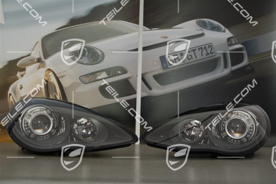 Xenon headlight set, bi-xenon, Turbo, black, L+R