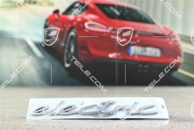 Abzeichen / Emblem Aufkleber ELECTRIC Lichtsilber-Metallic, L=R