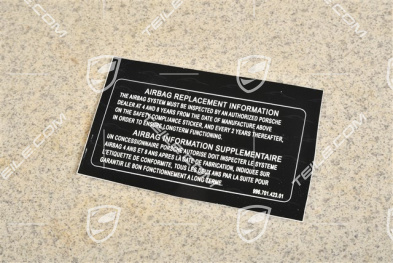 Klebeschild / Aufkleber Airbag-Austausch