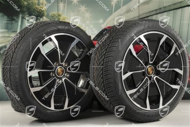 20" Turbo Aero Design Winterräder Satz, Felgen 9J x 20 ET54 + 11J x 20 ET60, Goodyear Winterreifen 245/45 R20 + 285/40 R20, DOT/Bj. 2023
