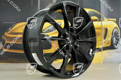 19" komplet felg Boxster S, 8J x 19 ET57 + 10J x 19 ET45, czarny wysoki połysk