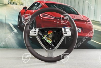 3-spoke steering wheel, multifunction for manual transmission, Smooth Leather Cocoa