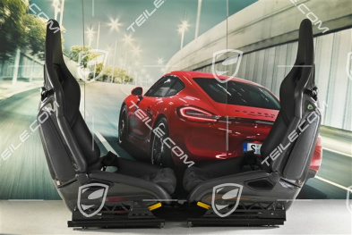 Bucket seats, collapsible, leather/Alcantara, black, L+R