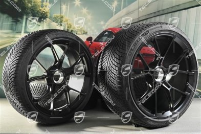 20/21-inch GT3 / GT3RS winter wheel set, central lock wheel rims 9J x 20 ET43 + 11,5J x 21 ET46 + NEW Michelin Pilot Alpin 5 winter tyres 245/35 R20 + 305/30 R21, black high gloss