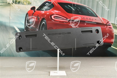 Front bumper number / Licence plate support, large, Black
