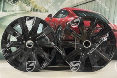20" Taycan Tequipment Design Felgensatz, 9J x 20 ET54 + 11J x 20 ET60, schwarz hochglanz